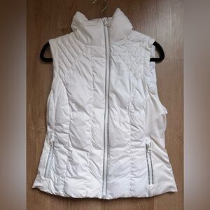 Blanc Noir Size Large White Down Puffer Vest Jacket Quilted Reflective Zipper